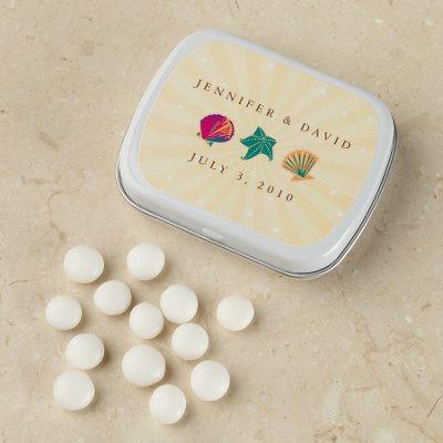 Personalized Wedding Mints Favor in Seaside Design