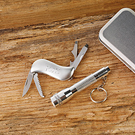 Journey Set- Knife & Flashlight in Tin