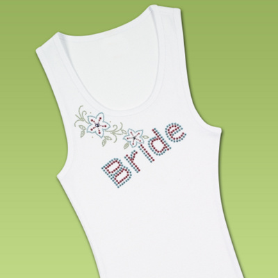 "Bride" White Tank with Colorful Studs