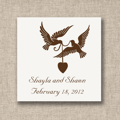 Love Birds Wedding Favor Tags