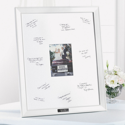 Pearlized White Signature Guest Book Frame