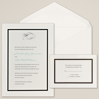 Colorful Chic Wedding Invitation in Ecru