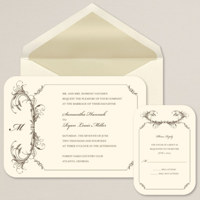 Feathered Elegance Wedding Invitation