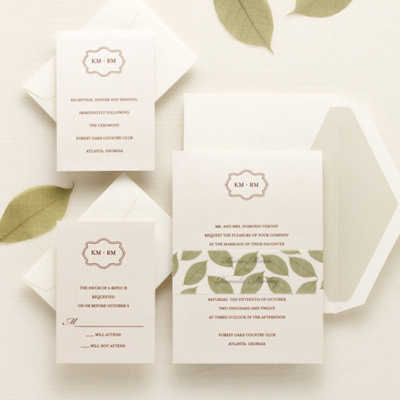 Lavish Leaves Wedding Invitation
