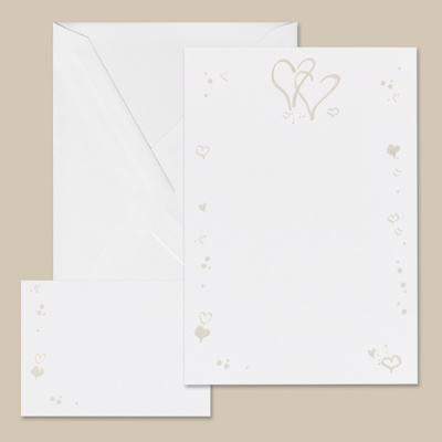 Heart Duo in Pearl Bright White DIY Invitation Kit