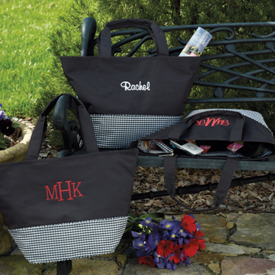 Black and White Gingham Tote