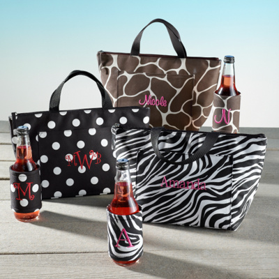 Playful Print Lunch Tote and Bottle Cover Set