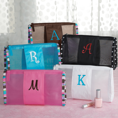 Personalized Mesh Zippered Pouch
