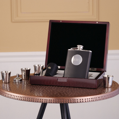 Flask Gift Set in Wooden Box