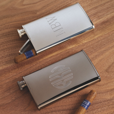 Flask and Cigar Holder
