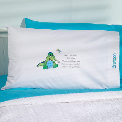 Tooth Fairy  Dino Pillow Case
