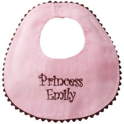 Corduroy Bib  -  Pink/Brown