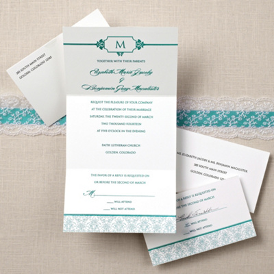 Seal  Send Wedding Invites on Damask Seal And Send Wedding Invitation   Wedding Invitation