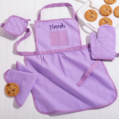Chef Set in Purple and Pink Gingham