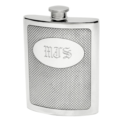Embossed Pewter Flask