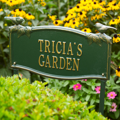 Vine and Chickadee Gardening Plaque in 3 colors
