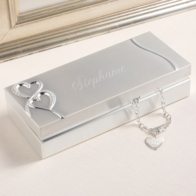 Twin Heart Rectangle Keepsake Box