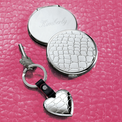 Crocodile Compact and Key Ring Set