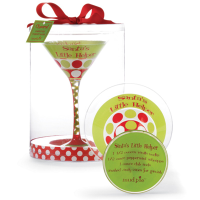 Santa’s Little Helper Martini Glass