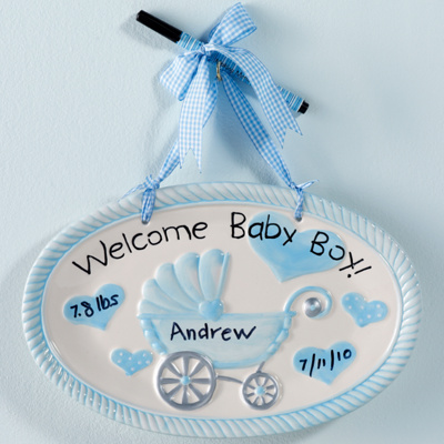 Welcome Baby Boy Plaque