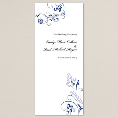 Extraordinary Love in Navy Design Wedding Program