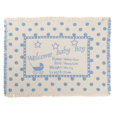 Welcome Baby Boy Throw