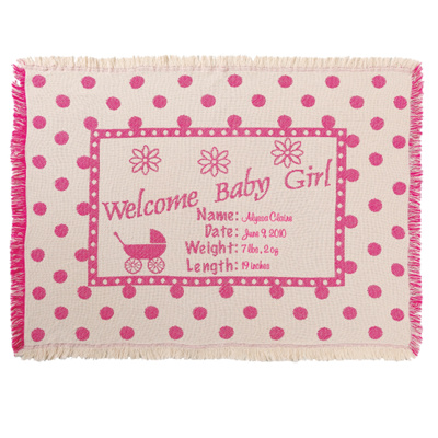 Welcome Baby Girl Throw