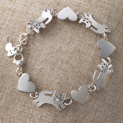 Cats and Hearts Bracelet