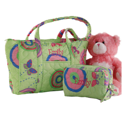 Butterfly Duffle and Travel Bag Set