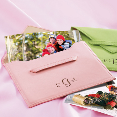 Envelope Shaped Photo Case in Napa Leather