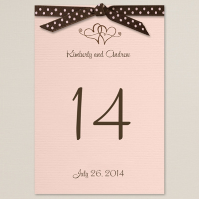 Wrapped in Romance - Pink Table Number Cards