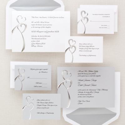 Heart Wedding Invitations on Twin Hearts Wedding Invitation   Heart Wedding Invitations