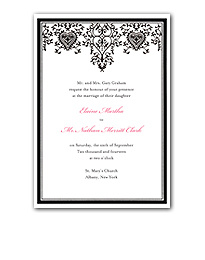 Filigree Hearts Wedding Invitation