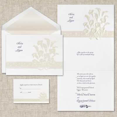 Calla Lily Bouquet Wedding Invitation