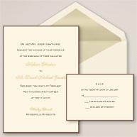 Simply Colorful Wedding Invitation in Ecru