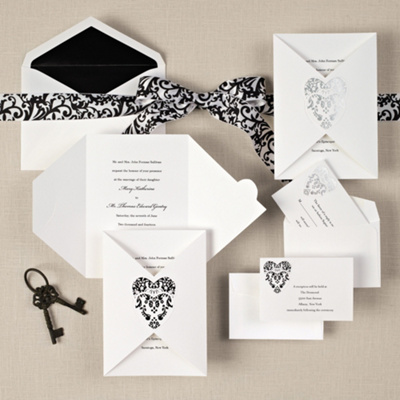 Romantic Damask Wedding Invitation