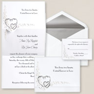 Hearts and Roses Wedding Invitation