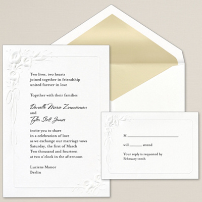 Embossed Calla Lilies Wedding Invitation