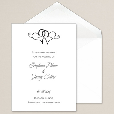 Twin Hearts Save-The-Date Card