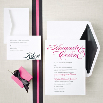 Sophisticated Script Wedding Invitation