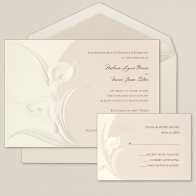 Classic Calla Wedding Invitation