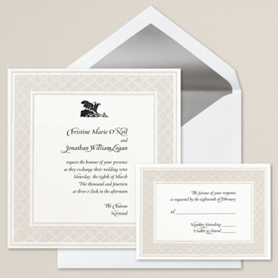 Luminous Border Square Wedding Invitation