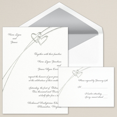 wedding invitations that has hearts examples
