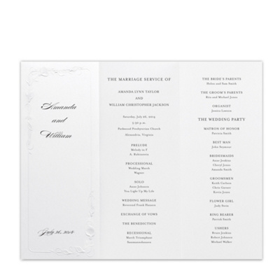 Classic Calla Lilies Wedding Program