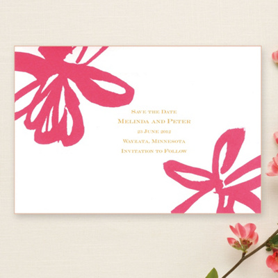 Brush Stroke Floral Save-the-Date Card
