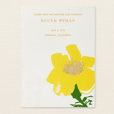 Yellow Poppy Save-the-Date Card