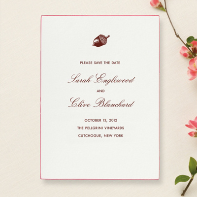 Hot Pink Edging Save-the-Date Card