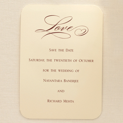 Calligraphy Love Save-the-Date Card
