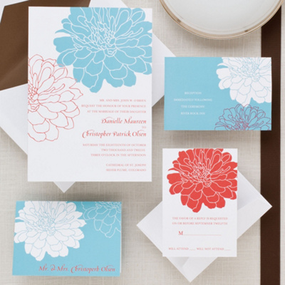 Passionate Peony Wedding Invitation