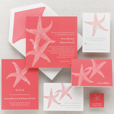 Imperial Starfish Wedding Invitation